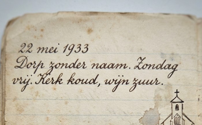 Bladzijde uit Hélènes notitieboek